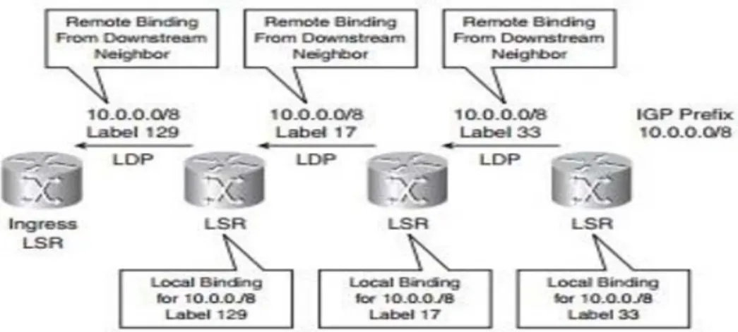 Gambar 2.12 Jaringan IPv4-over-MPLS yang Menjalankan LDP 
