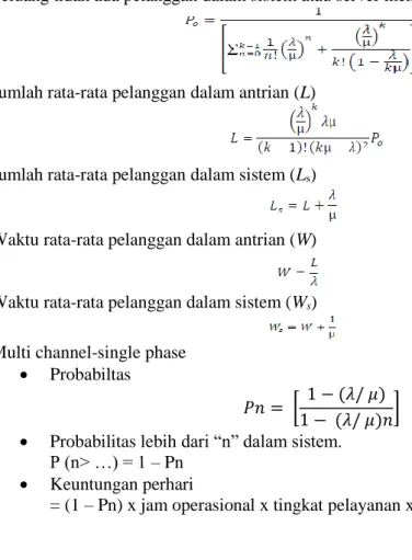 Tabel 2. Tingkat Kedatangan dan Pelayanan 