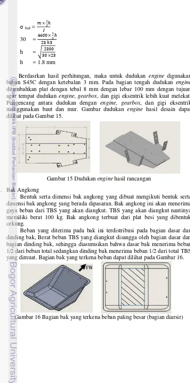 Gambar 15 Dudukan engine hasil rancangan 