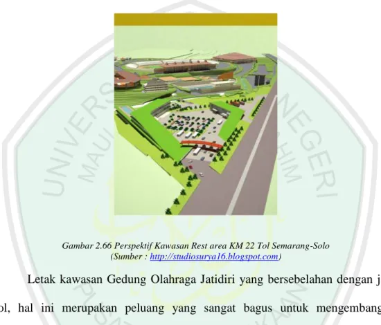 Gambar 2.66 Perspektif Kawasan Rest area KM 22 Tol Semarang-Solo  (Sumber : http://studiosurya16.blogspot.com) 