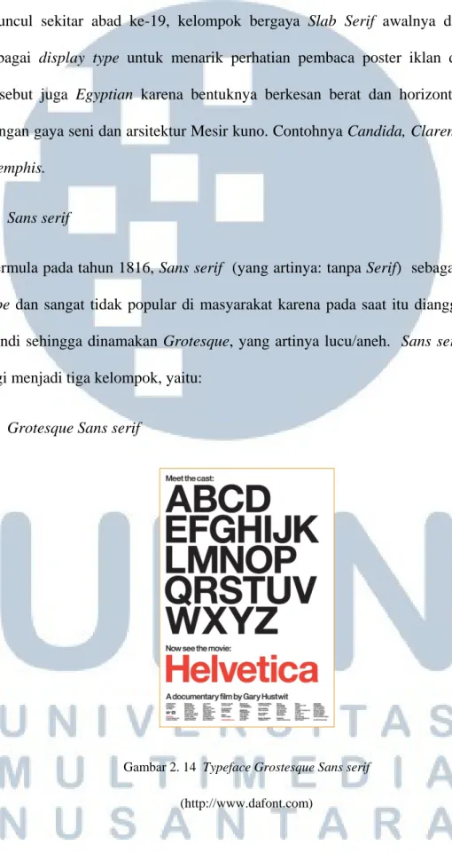 Gambar 2. 14  Typeface Grostesque Sans serif  (http://www.dafont.com) 