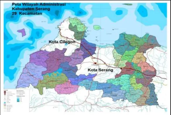 Gambar  1.2. Sebaran Kecamatan  di  Kabupaten  Serang 