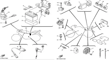 Gambar 2.1. Komponen Pada Sistem Kelistrikan Sepeda Motor 
