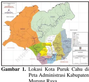 Gambar  1.  Lokasi  Kota  Puruk  Cahu  di 