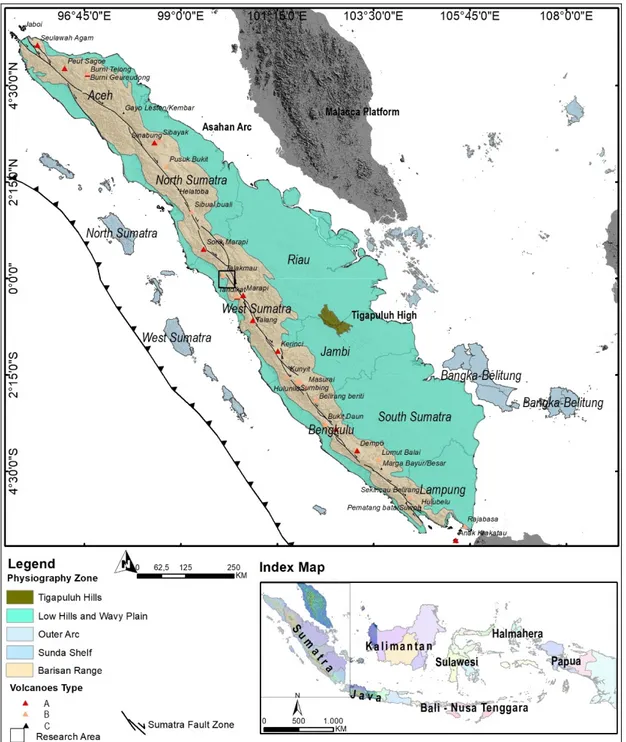 Figure 2. Tectonic and physiography in Sumatra, after Utama et al.. (2021).