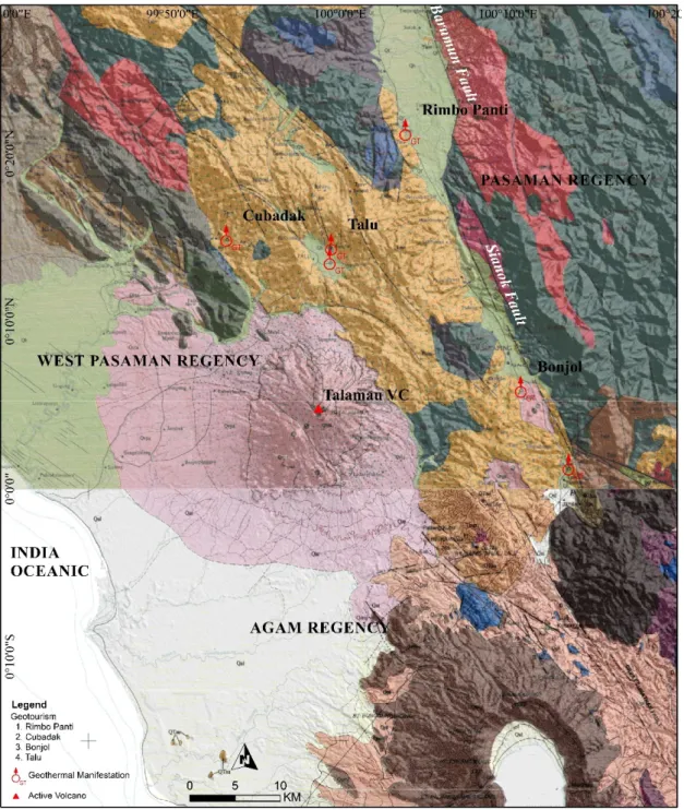 Figure 7. Geological map of Pasaman and West Pasaman surrounding, modified after Rock et al