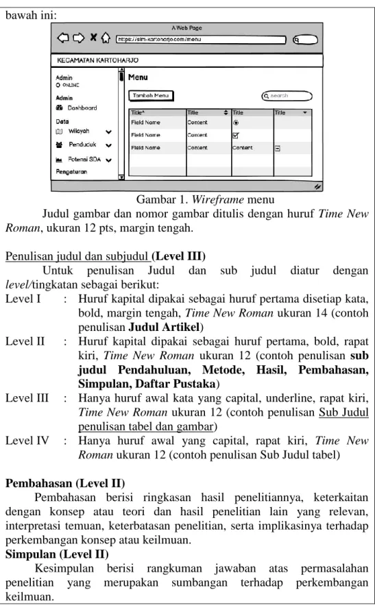 Gambar 1. Wireframe menu 