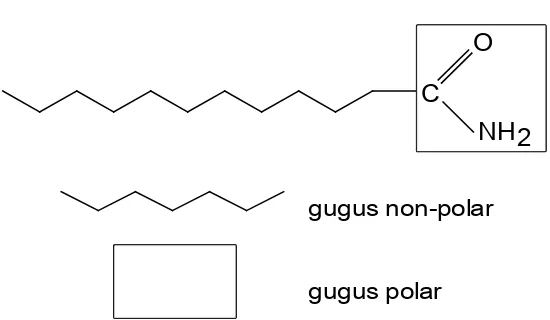 Gambar 2.5  Molekul Polar dan Non-polar Senyawa Alkanolamida [38] 