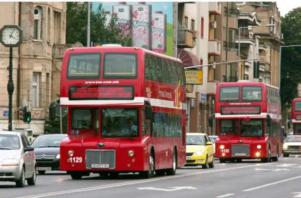 Figure 3: Double-decker buses in Skopje                                                            