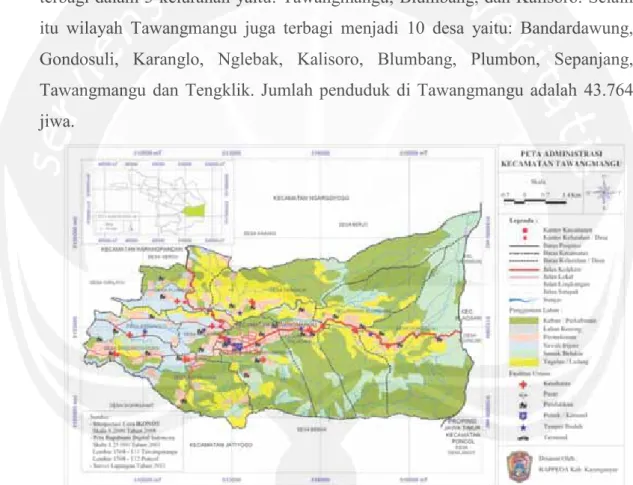 Gambar 3.1 Peta Administrasi Kecamatan Tawangmangu.