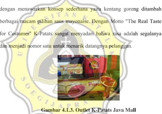 Gambar 4.1.3. Outlet K-Patats Java Mall 