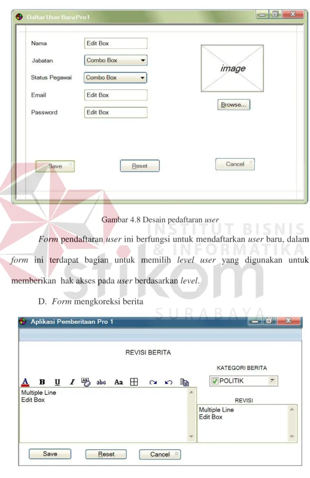 Gambar 4.8 Desain pedaftaran user 