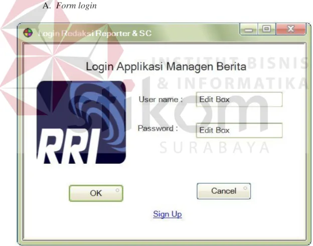 Gambar 4.6 Desain form login 