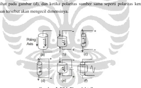 Gambar 2. Efek Piezoelektrik 