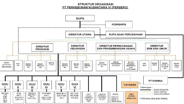 Gambar 2.1 Struktur Organisasi PTPN 4 (Persero) 
