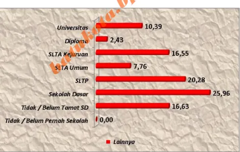 Gambar 19. Tingkat Pendidikan Penduduk Kota Yang Bekerja Menurut  Lapangan Usaha Lainnya Tahun 2014 