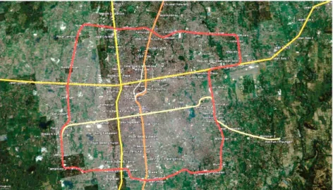 Gambar 1.5 Rencana Jalur Trem Provinsi DIY  Sumber: Olah data Studio ROD JUTAP UGM 