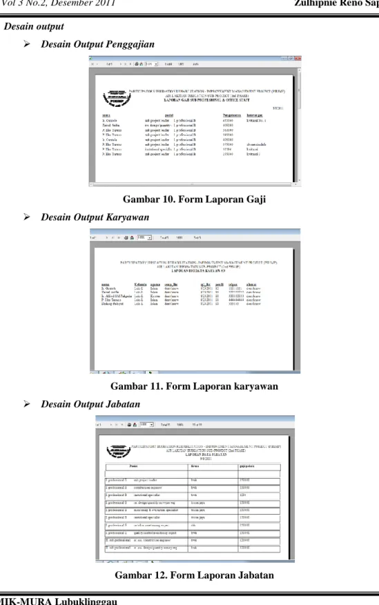 Gambar 10. Form Laporan Gaji 