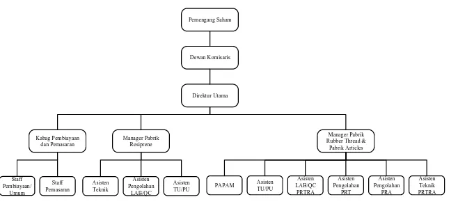 Gambar 2.1. Struktur Organisasi PT. Industri Karet Nusantara 