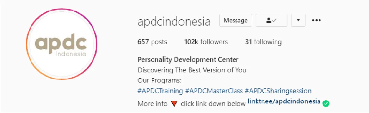 Gambar 1.5. Akun Instagram @apdcindonesia 