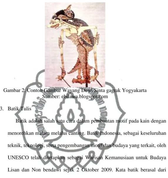 Gambar 2. Contoh Gambar Wayang Dewi Sinta gagrak Yogyakarta  Sumber: ebilawa.blogspot.com 
