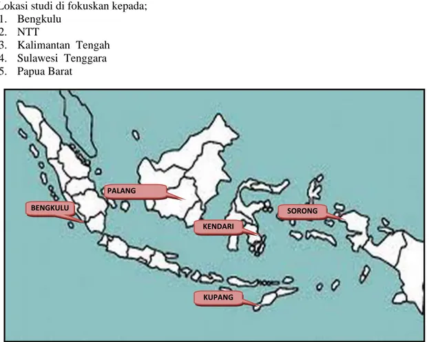 Gambar 3.2. Lokasi Studi Dalam Peta Indonesia 