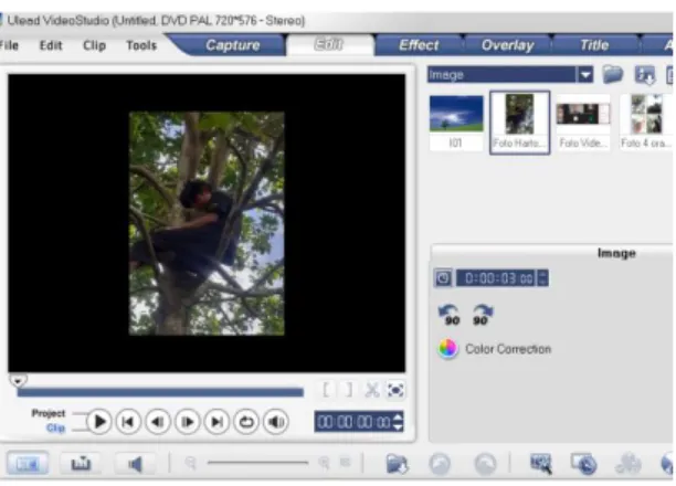 Gambar 6. Tampilan input image ke lembar kerja Ulead  Video Studio 