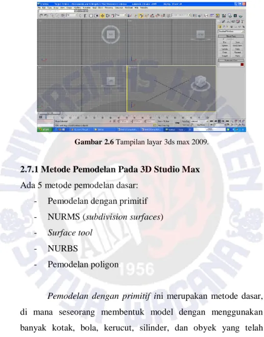 Gambar 2.6 Tampilan layar 3ds max 2009. 