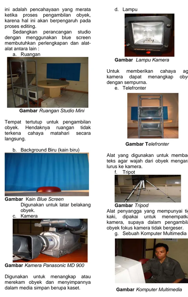 Gambar Ruangan Studio Mini  Tempat tertutup untuk pengambilan  obyek. Hendaknya ruangan tidak  terkena cahaya matahari secara  langsung