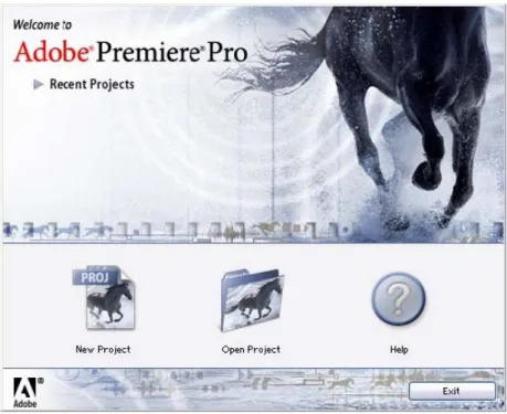 Gambar 1. Tampilan awal Adobe Premiere Pro 
