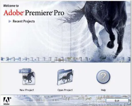 Gambar 1. Tampilan awal Adobe Premiere Pro 