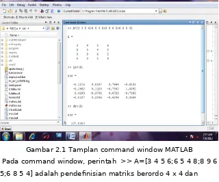 Gambar 2.1 Tamplan command window MATLAB