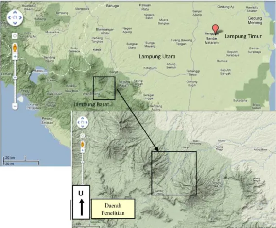 Gambar 1. Peta Lokasi Daerah Penelitian (http://www.maps.google.co.id  diakses pada tanggal 1 April 2013) 