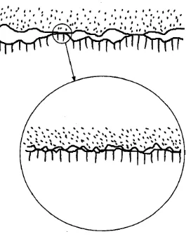 Figure 1.2: Contact between two rough surfaces [2]. 