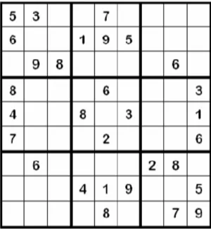 Gambar 2.1 Permainan Sudoku 