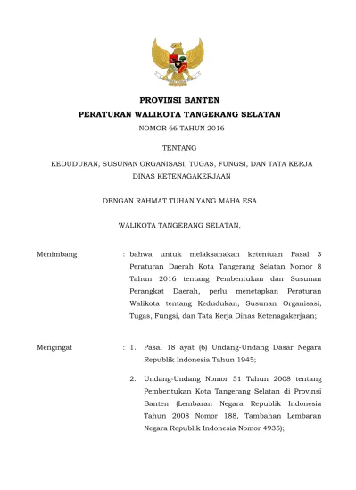 Provinsi Banten Peraturan Walikota Tangerang Selatan 6944