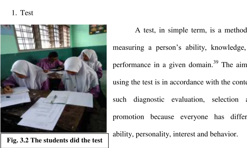 Fig. 3.2 The students did the test 