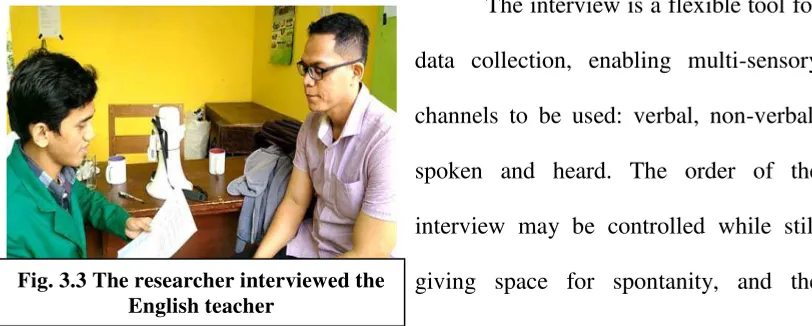 Fig. 3.3 The researcher interviewed the  