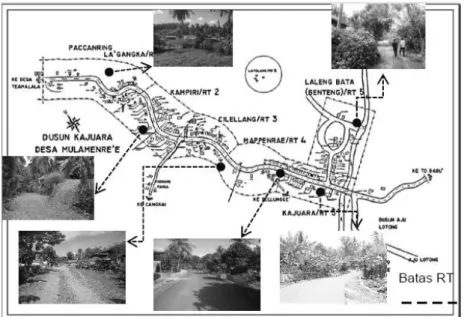 Gambar 1. Gambaran Lokasi Penelitian Dusun Kajuara  Sumber: Hasil Penelitian, 2015 