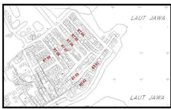 Gambar 2. Peta Kampung Nelayan Kamal  Muara 