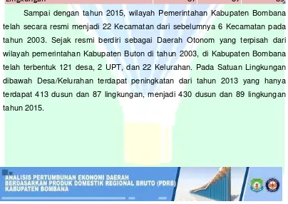 Tabel 2.1. Jumlah Kecamatan, Desa, UPT, Kelurahan, Dusun dan Lingkungan