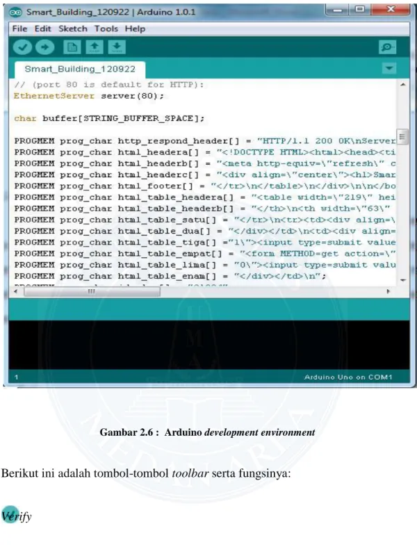 Gambar 2.6 :  Arduino development environment 
