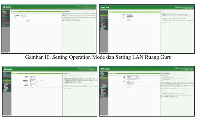 Gambar 10. Setting Operation Mode dan Setting LAN Ruang Guru 