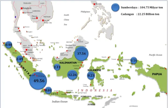 Gambar 2.1 : Distribusi Sumber Daya Batubara Indonesia 