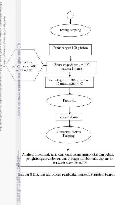 Gambar 8 Diagram alir proses pembuatan konsentrat protein teripang. 