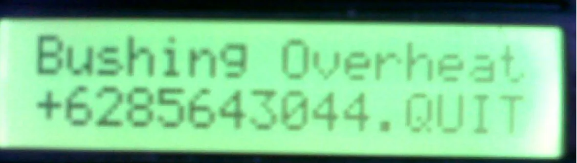 Gambar 7. Display ketika alat mengirim sms ke operator 