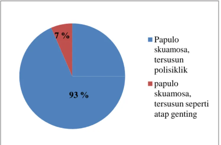 Diagram  9  Gambaran  distribusi  keadaan  klinis  penderita  penyakit  tinea  imbrikata  berdasarkan  Ujud  Kelainan  Kulit  di  Desa  Teluk  pongkal  Kecamatan  Sokan  Kabupaten  Melawi  Provinsi  Kalimantan Barat  pada tahun 2010 