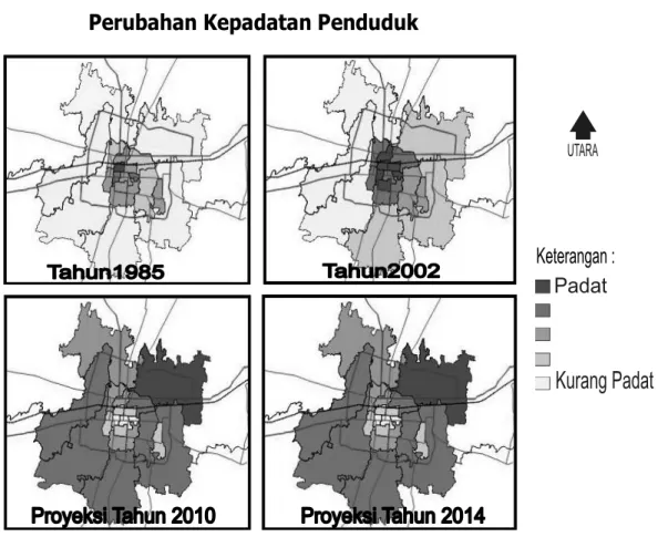 Gambar  4.    Perkembangan  Kepadatan  Penduduk  (Rachmawati  dalam  Christine  Knie, 2005) 
