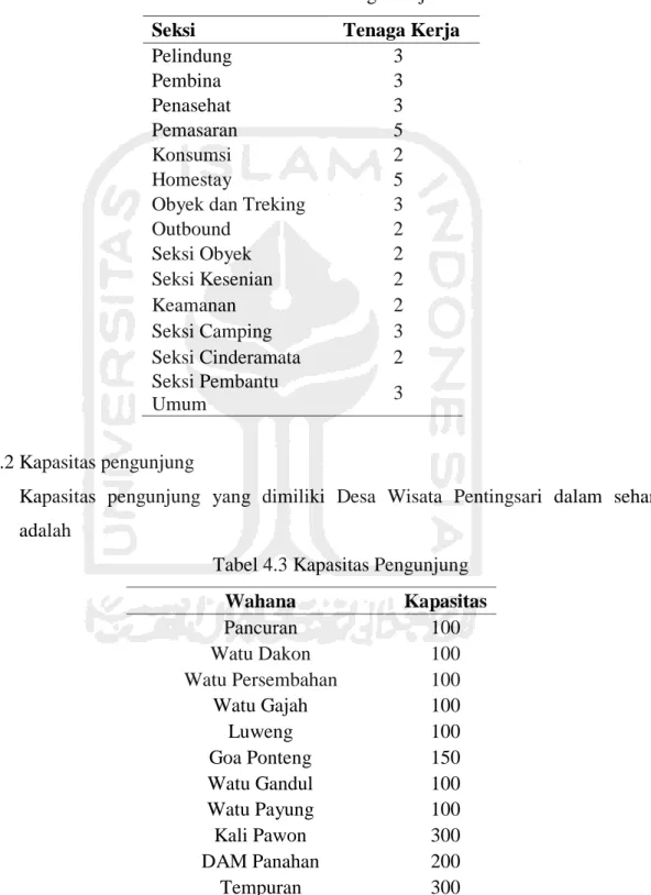 Tabel 4.2 Tenaga Kerja 