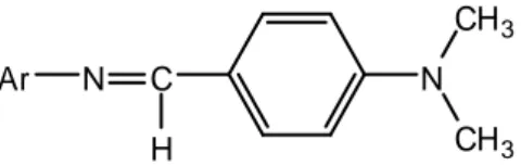 Gambar 5. Struktur basa Schiff N,N–dimetil–4–(feniliminametil) anilina 